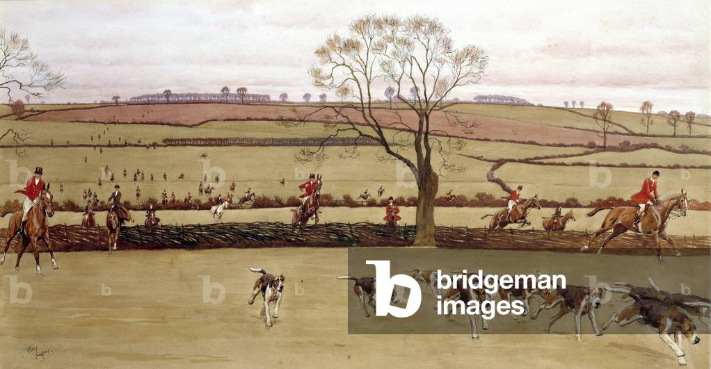 Hunting scene, 19th century (watercolour)