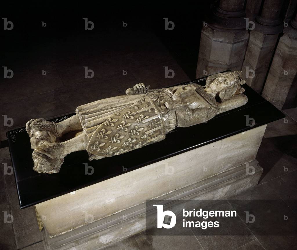 Lying in marble of Charles I of Anjou or Charles of Sicily (1227-1285), King of Naples and Sicily, 13th century (marble)