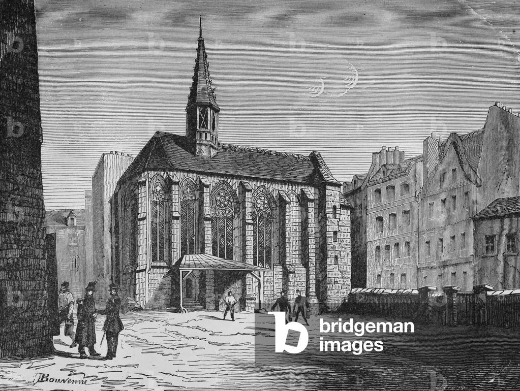 Old chapel of the Carmes in Paris, 19th century (engraving)