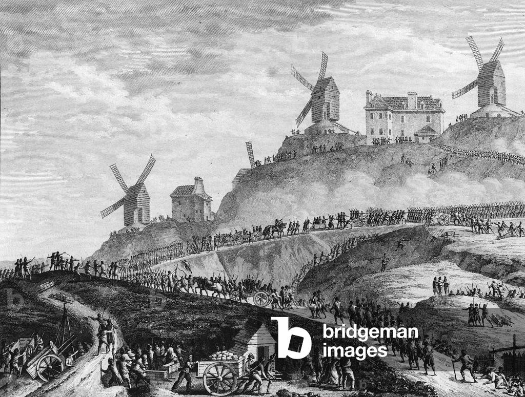 French Revolution: Canons de Paris doors to Montmartre on July 15, 1789 (engraving)