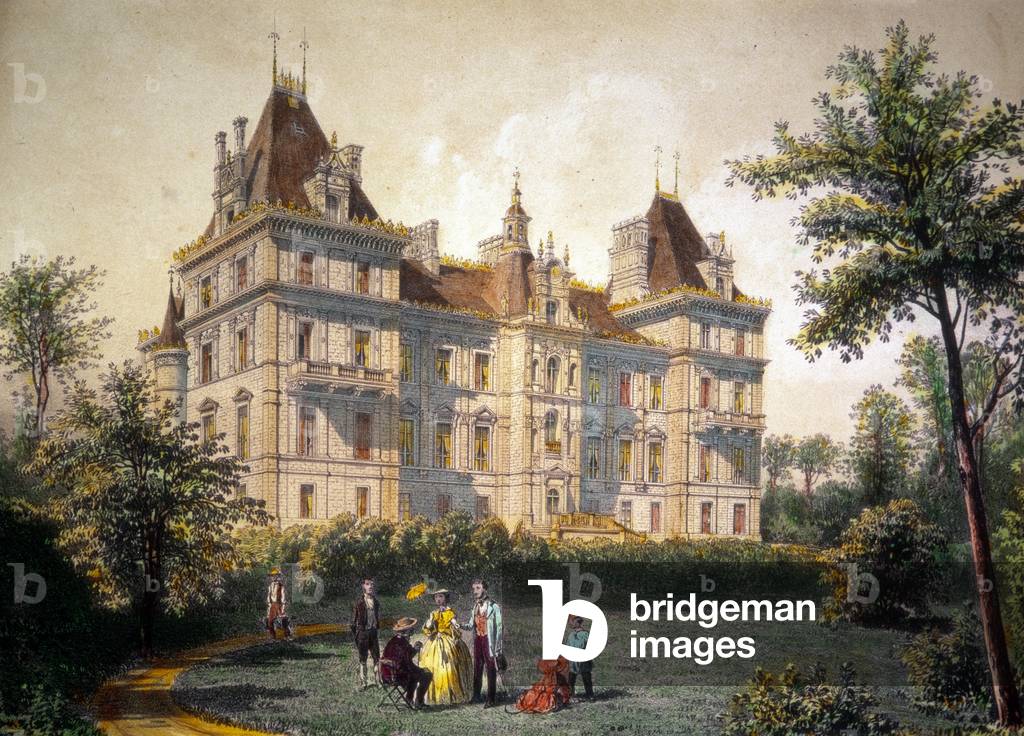 The castle of Pouance in Maine and Loire, 19th century (drawing)