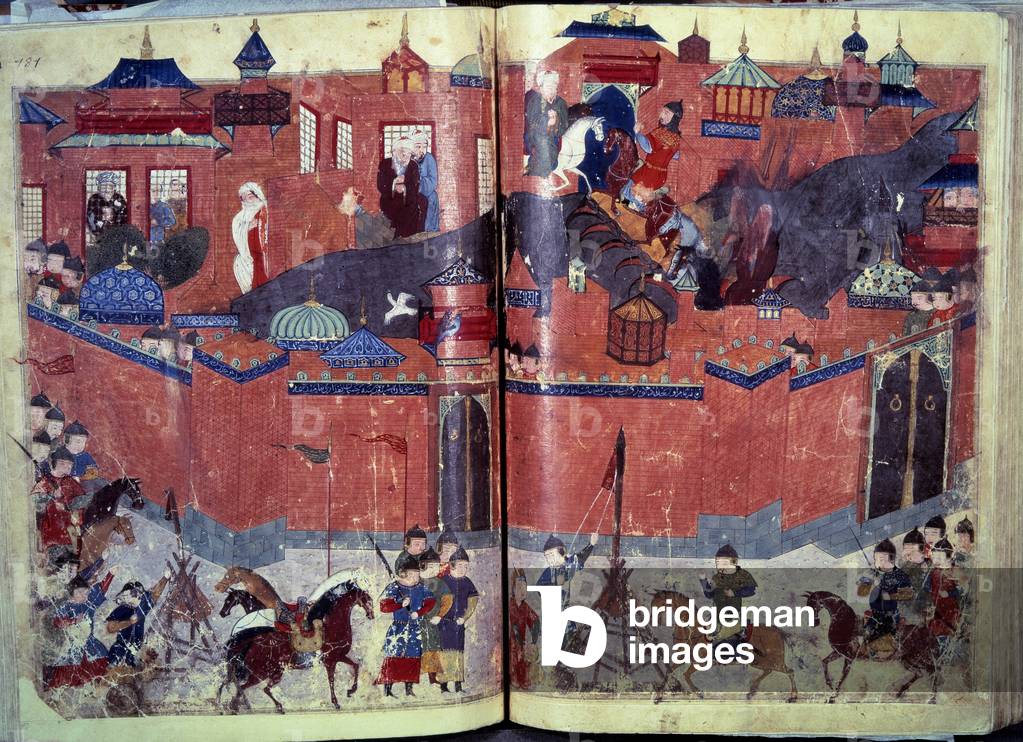 Image of The siege of Baghdad by the Mongolian arms of the by Sayf al ...