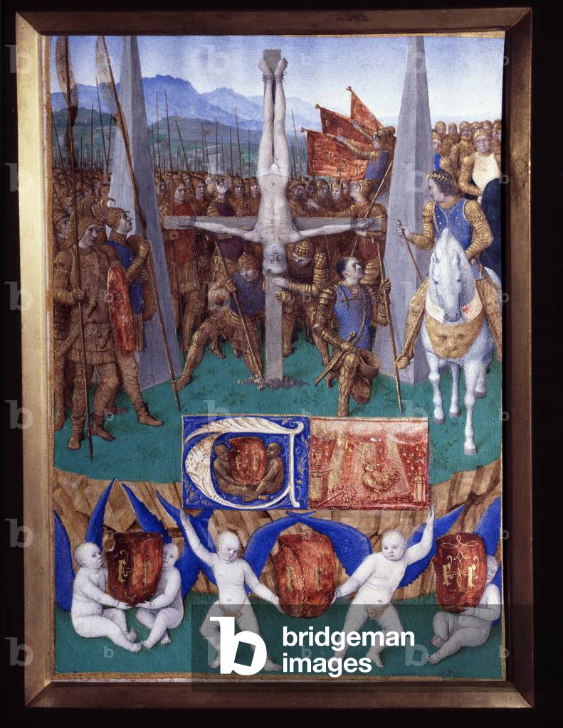 The martyrdom of Saint Peter Miniature taken from "The Book of Hours of Etienne Chevalier", 15th century (mini