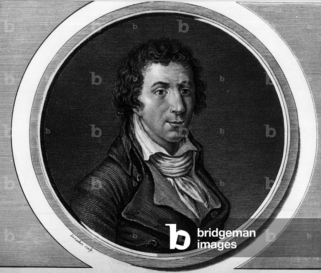 Portrait of Jacques Pierre Brissot dit Brissot de Warville (1754-1793), 19th century (engraving)