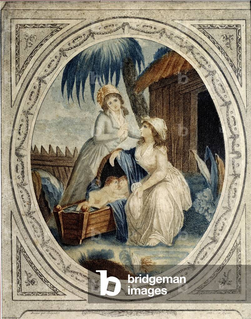 Mother and her daughter. Illustration for the novel 