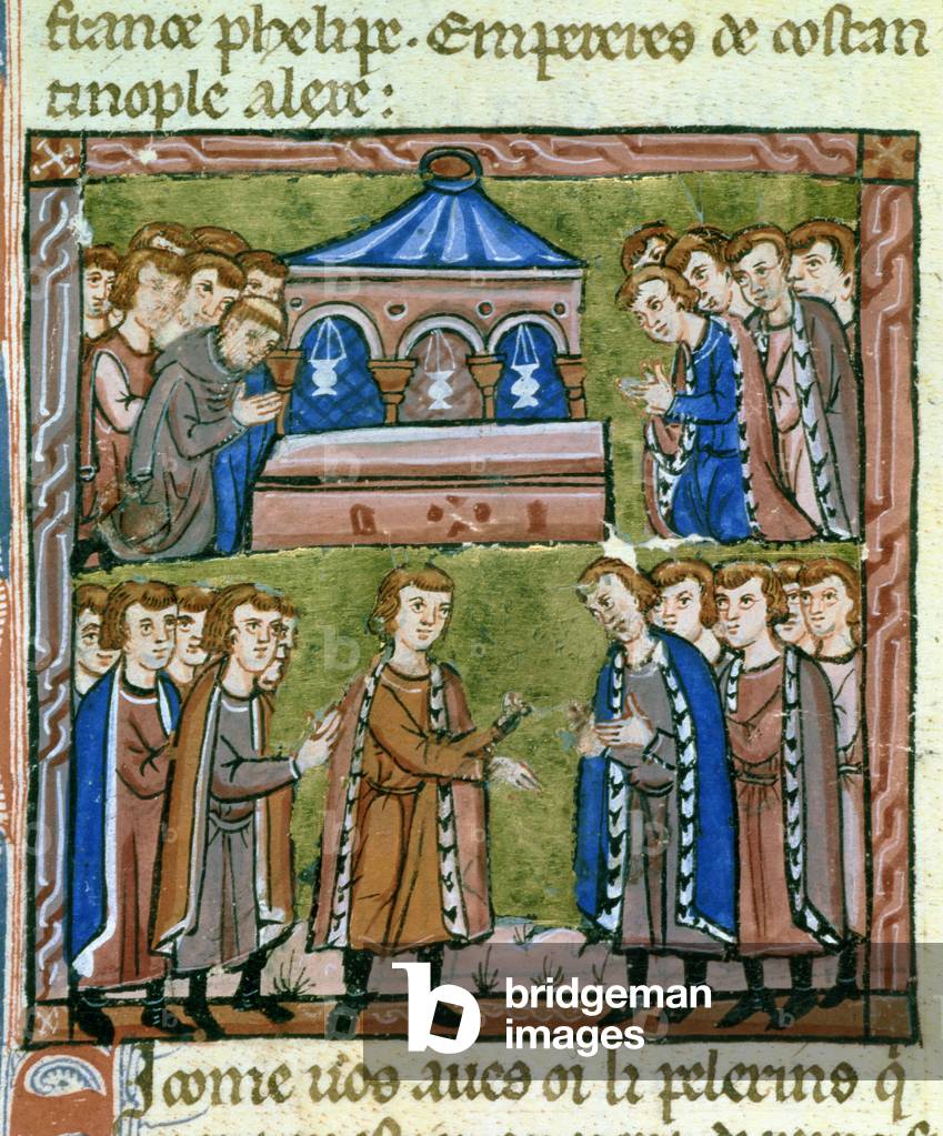 Election of Godefroy de Bouillon as admitted to the Holy Sepulcre, July 1099 (First Crusade), 1280 (miniature)