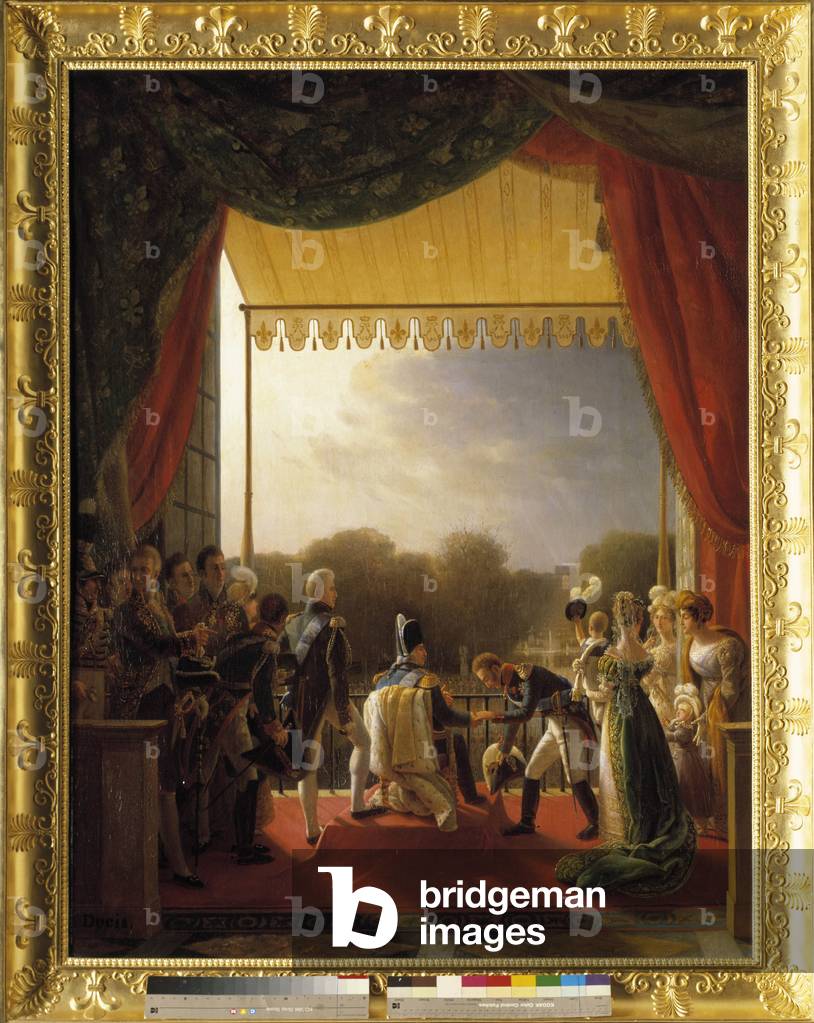 Louis XVIII, surrounded by members of the royal family, 19th century (oil on canvas)