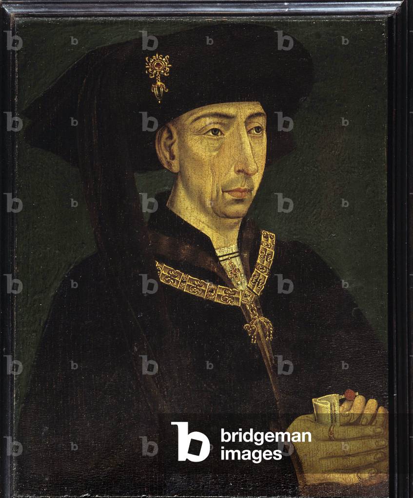 Portrait of Philip III of Burgundy called Philip the Good (1396-1467), 15th century (oil on canvas)