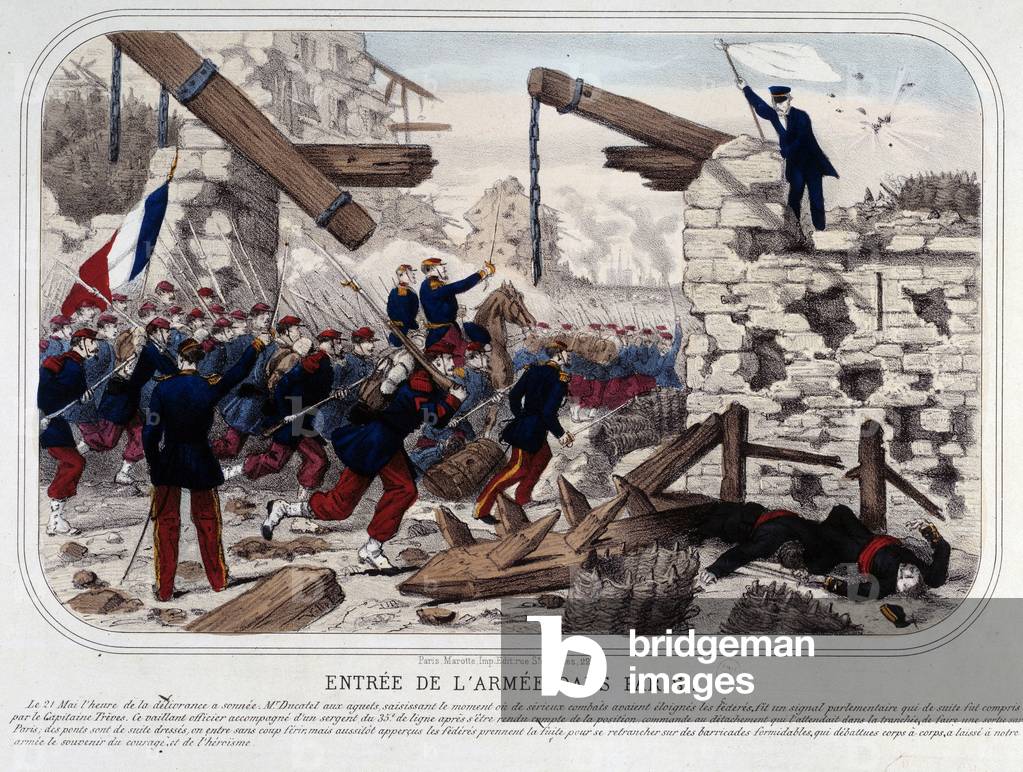 Commune de Paris: Entrement of the Versaillaise Armee in Paris, 1871 (engraving)