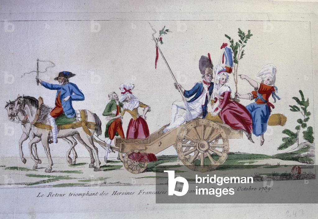 French Revolution: "Return of the heroines of Versailles to Paris 6/10/1789", 1789 (engraving)