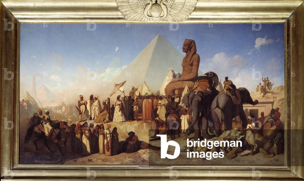 Meeting between Cambyses II and Psammetichus III, 19th century (oil on canvas)