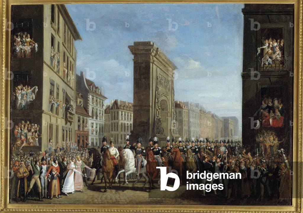 Campaign of France (Sixieme coalition) The passage of sovereign allies on Boulevard Saint Denis on 31/03/1814,