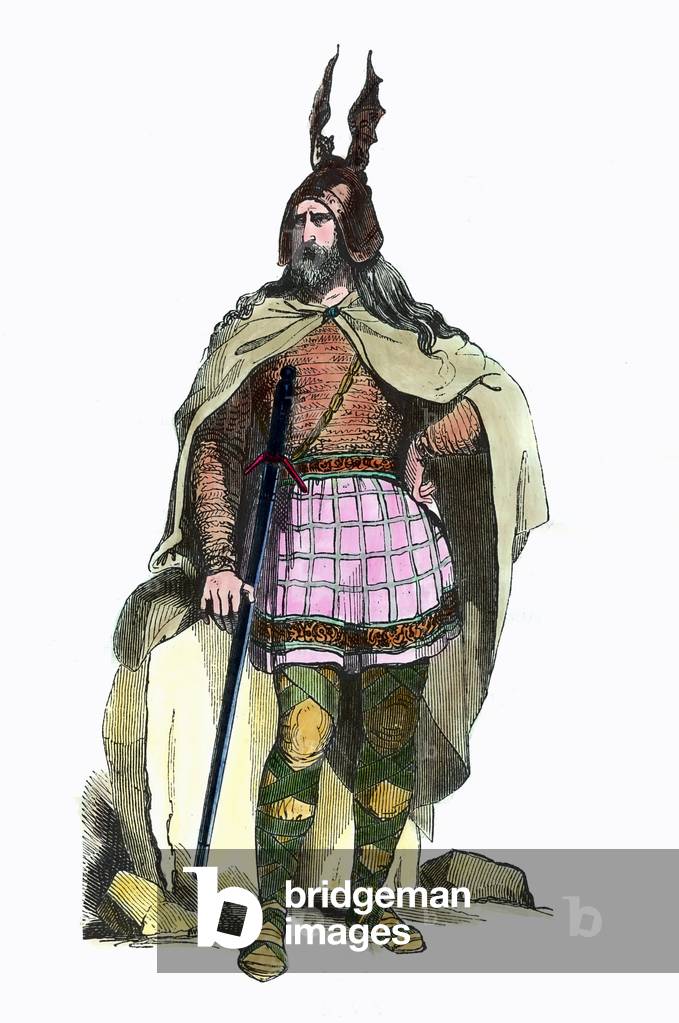 Costume of a Gaul chef under Roman rule (engraving)