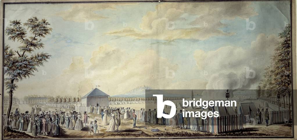 French Revolution: 'Camp militaire de l'Ecole de Mars des futur cadres de l'armee republicaine', 1794 (w/c)