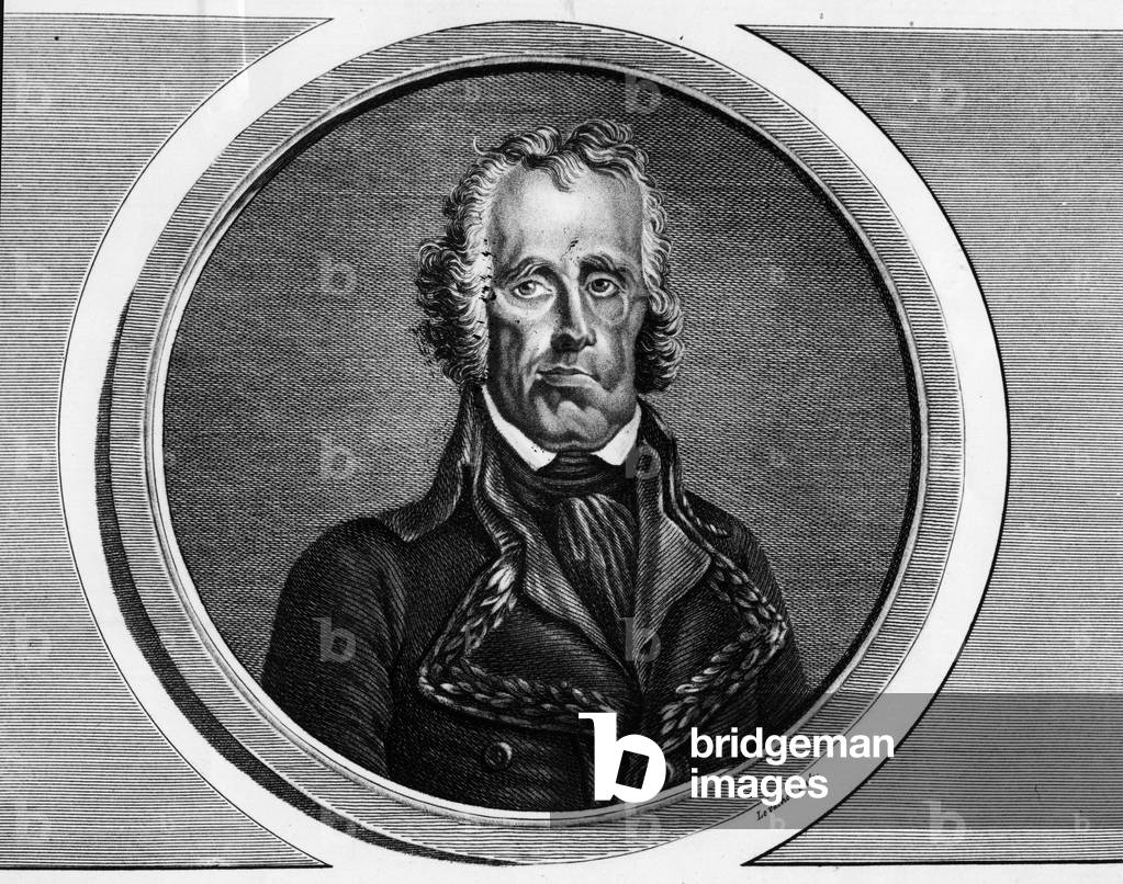 Portrait of Jean Nicolas Houchard (1738-1793), 19th century (engraving)