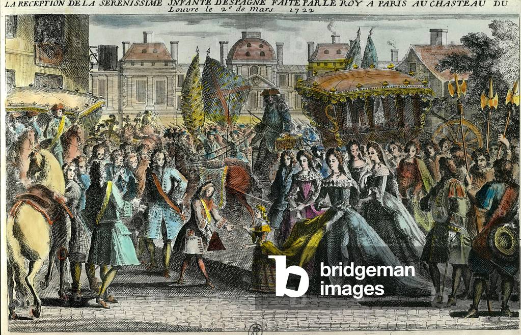 Bild von Gravur "Empfang der spanischen Infantin Marie Anne Victoire (1718-1781)" 1701 von Unknown artist