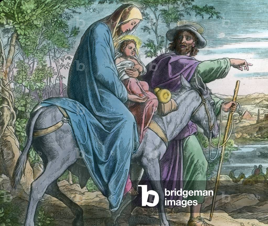 Image of Flight into Egypt. Biblical illustration (undated) by German ...