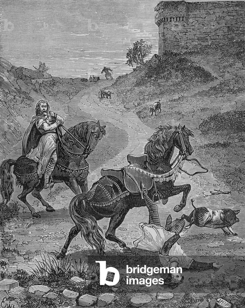 On October 13, 1131 the eldest son of King Louis VI the fat died in Paris (engraving)
