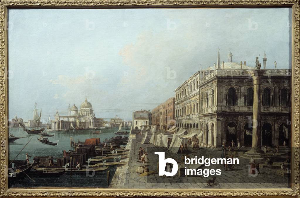 View of the mole in front of the Zecca in Venice in the 18th century (oil on canvas)