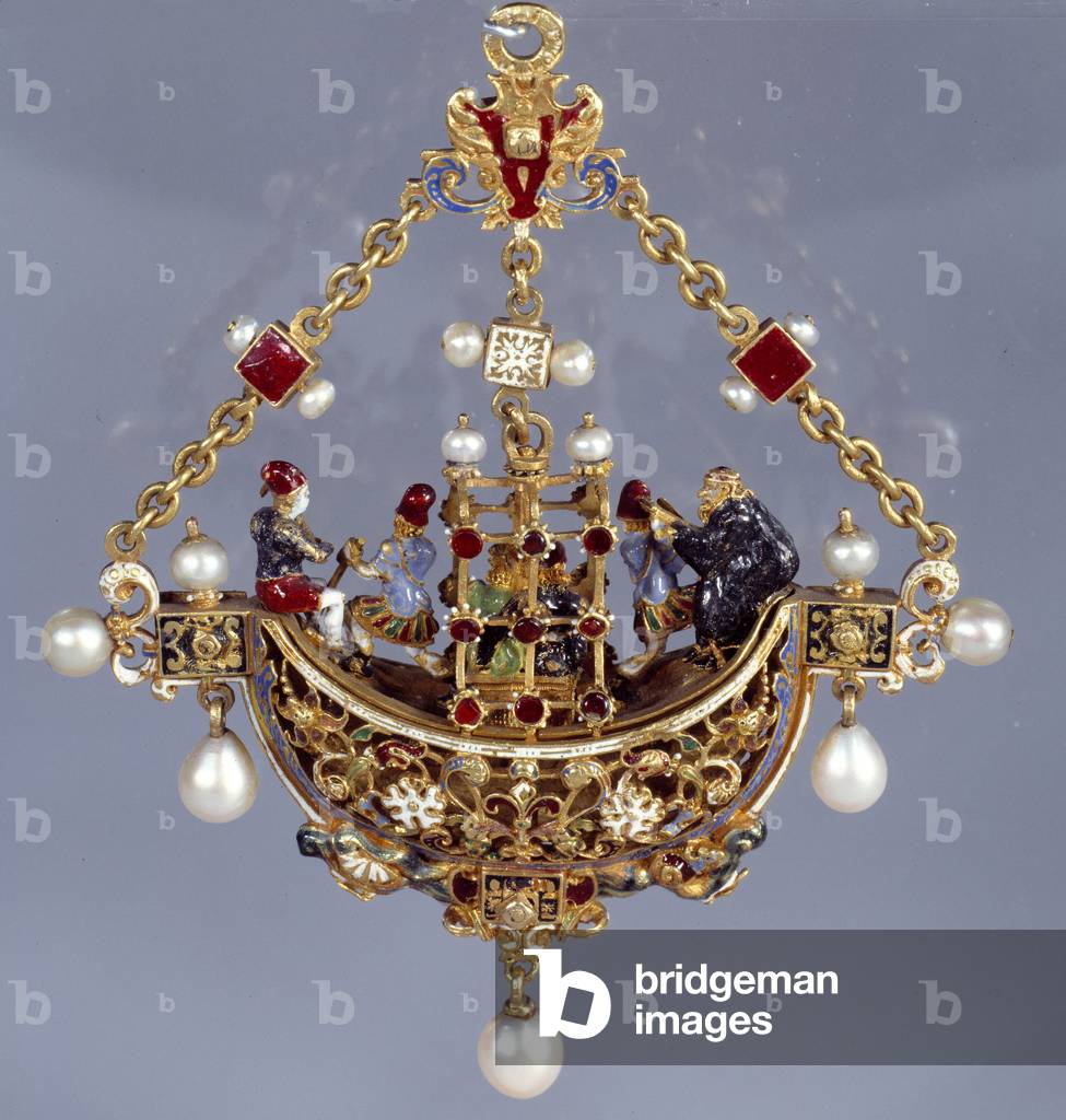 Bild von Schmuck "Deutsche Kunst: Schiffshalsanhänger (Rückseite)" 1501 von German School