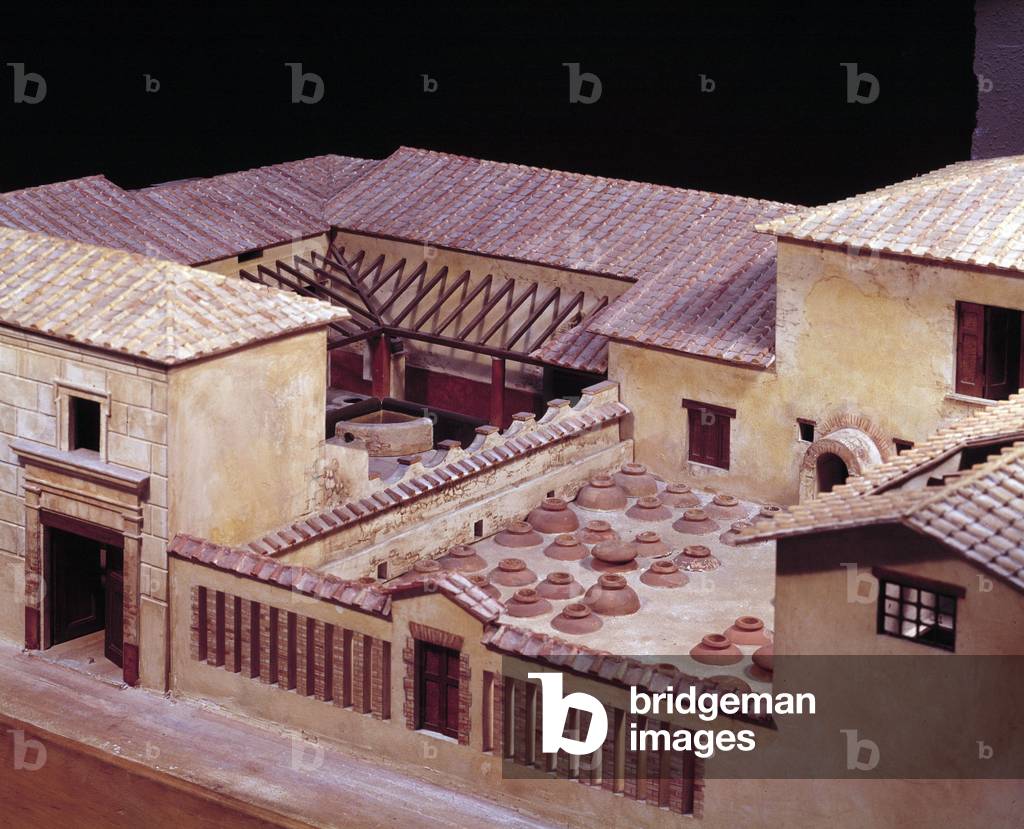 Ancient Rome: model of the villa of Boscoreale near Pompei, villa rustica of Campania (object)