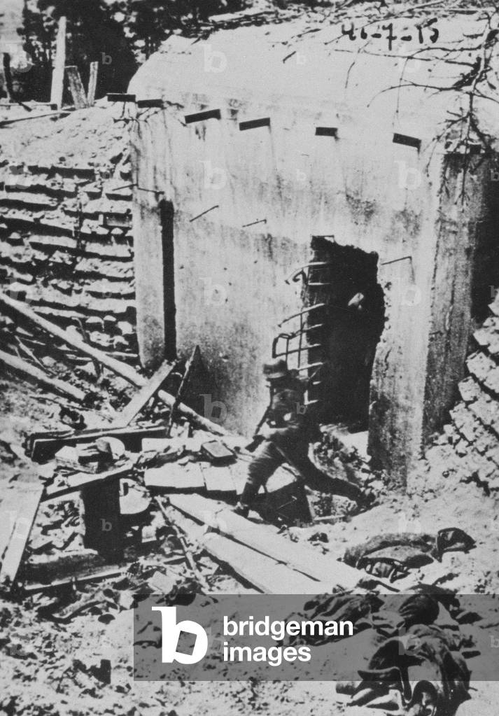 A Russian pillbox taken by the German army 1941 (b/w photo)