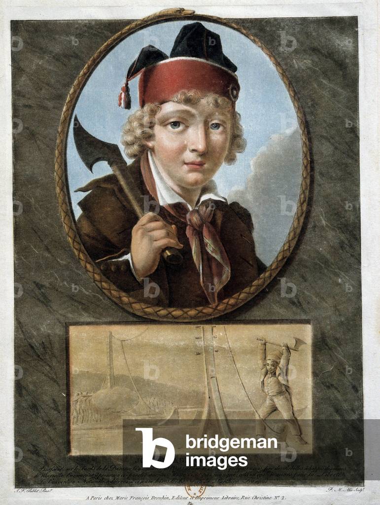 French Revolution: portrait of the young Joseph Agricol Viala (1780-1793), 18th century (oil on canvas)