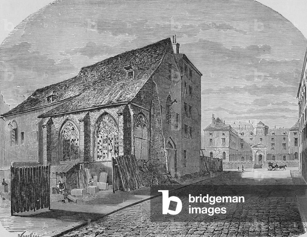 Church of Saint John of Lateran former commandery of the Order of Malta, demolished in 1860, 19th century (engraving)