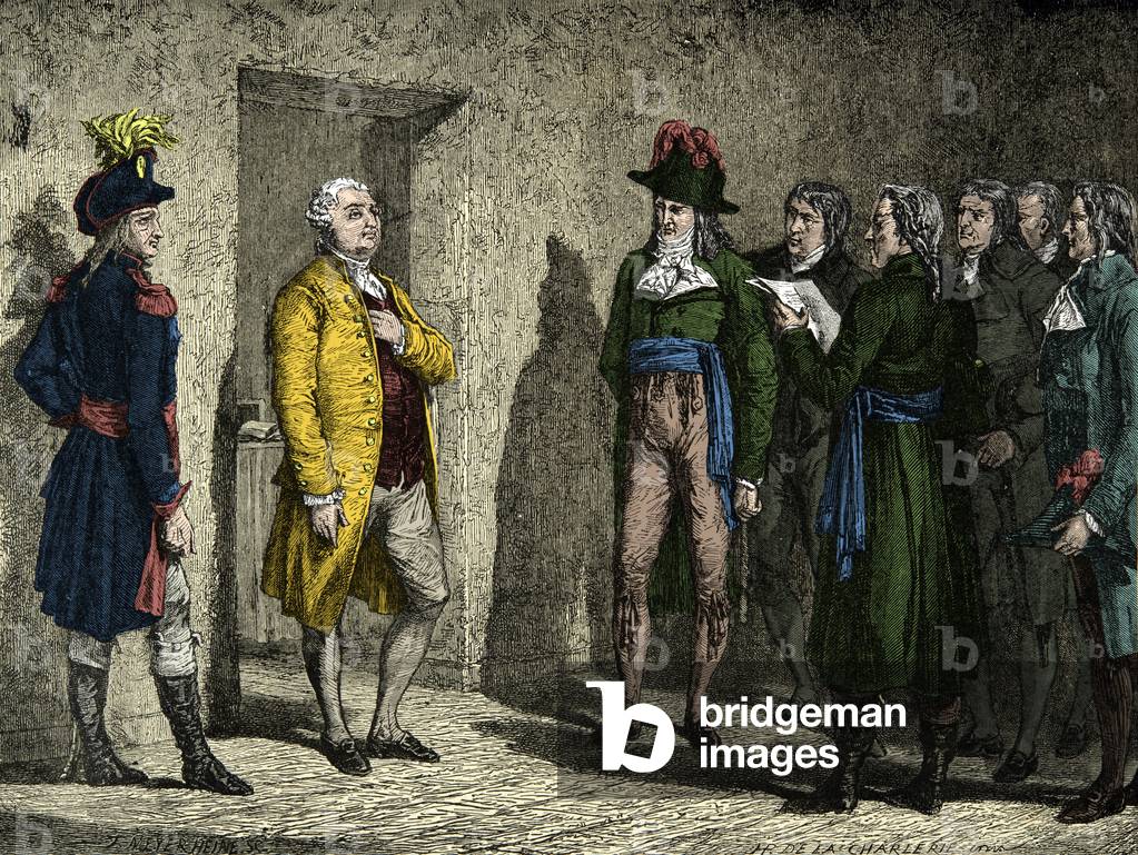 Dominique Joseph Garat (1749-1833) notified King Louis XVI of the death sentence on January 20, 1793 (engraving)