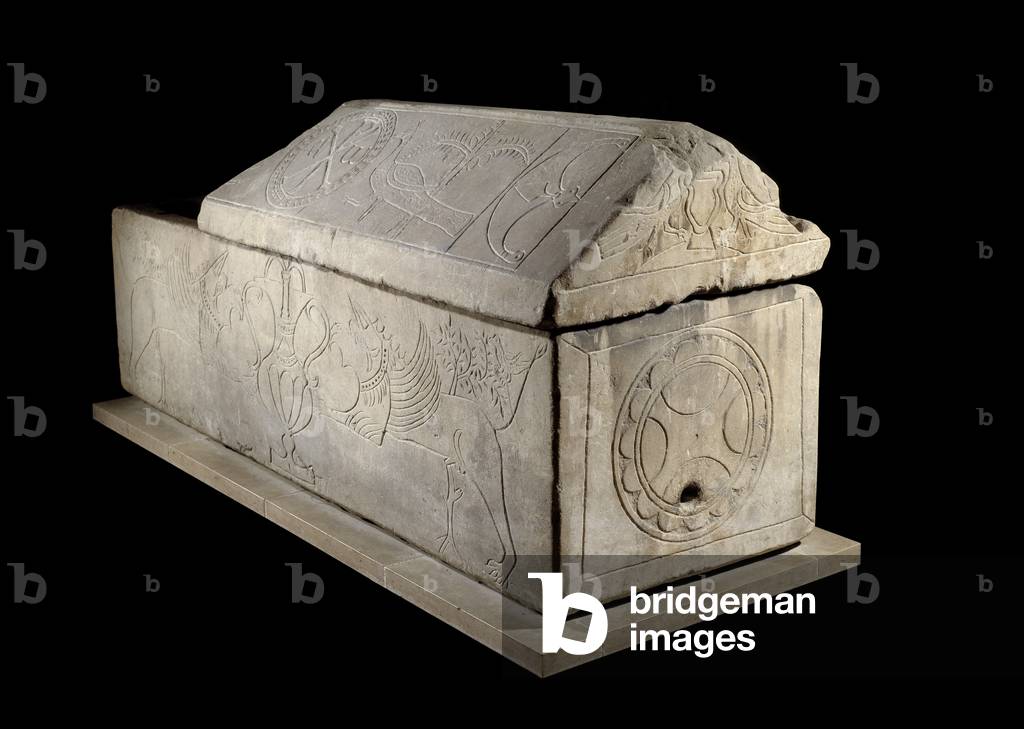 Merovingian art: sarcophagus of Charenton sur Cher, 7th century