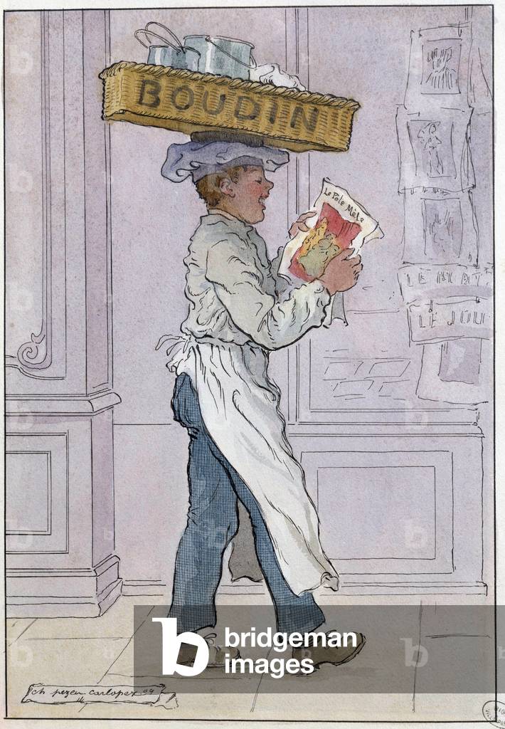 The young apprentice Illustration from a series on "Les petits metiers de Paris" by Pezeu Carlopez, 1909 (engr