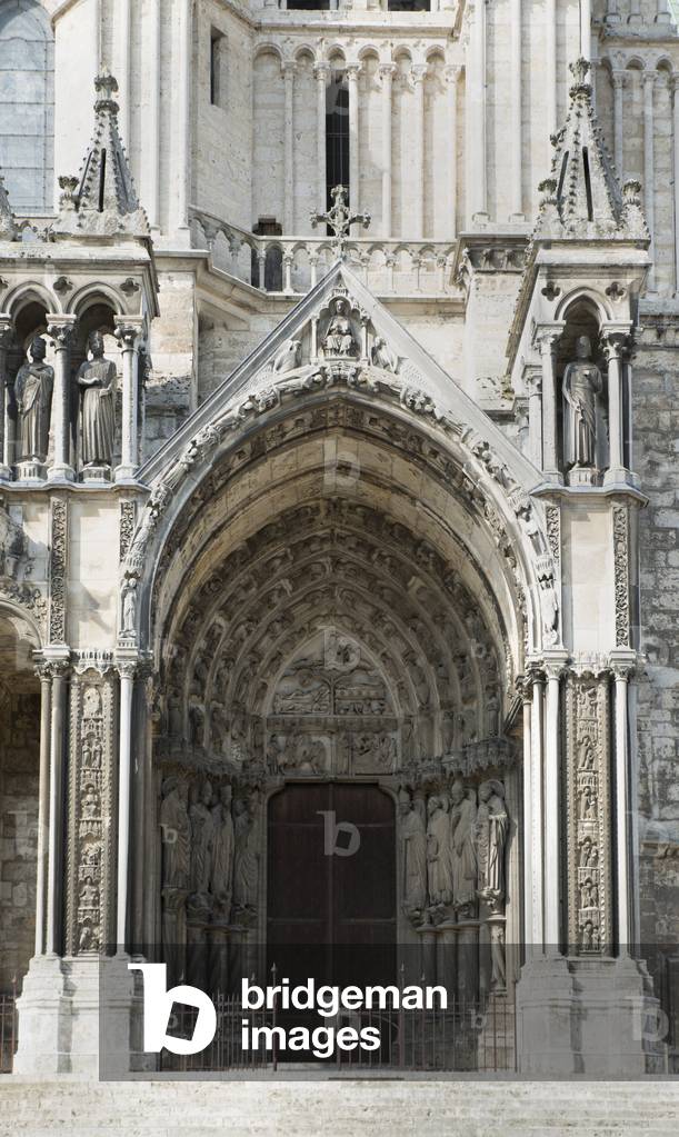 Cathedrale de chartres, portal right side south known as portal of confessors, 13th century (photo)