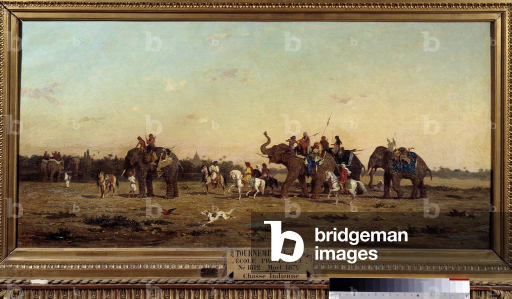 Indian hunting, 19th century (oil on canvas)