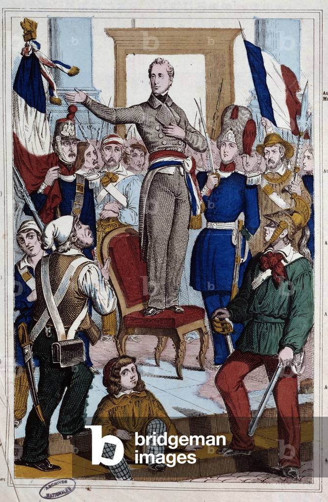 Revolution of 1848: representation of Alphonse de Lamartine (1790-1869), 19th century (engraving)