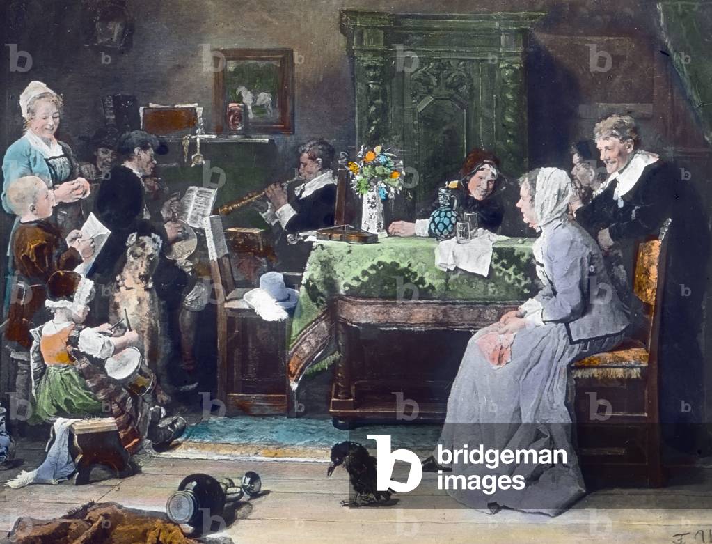 Bild von Gemälde "Das Familienkonzert. Gemälde des deutschen Malers Fritz von Uhde (1848 - 1911) im Jahre 1881