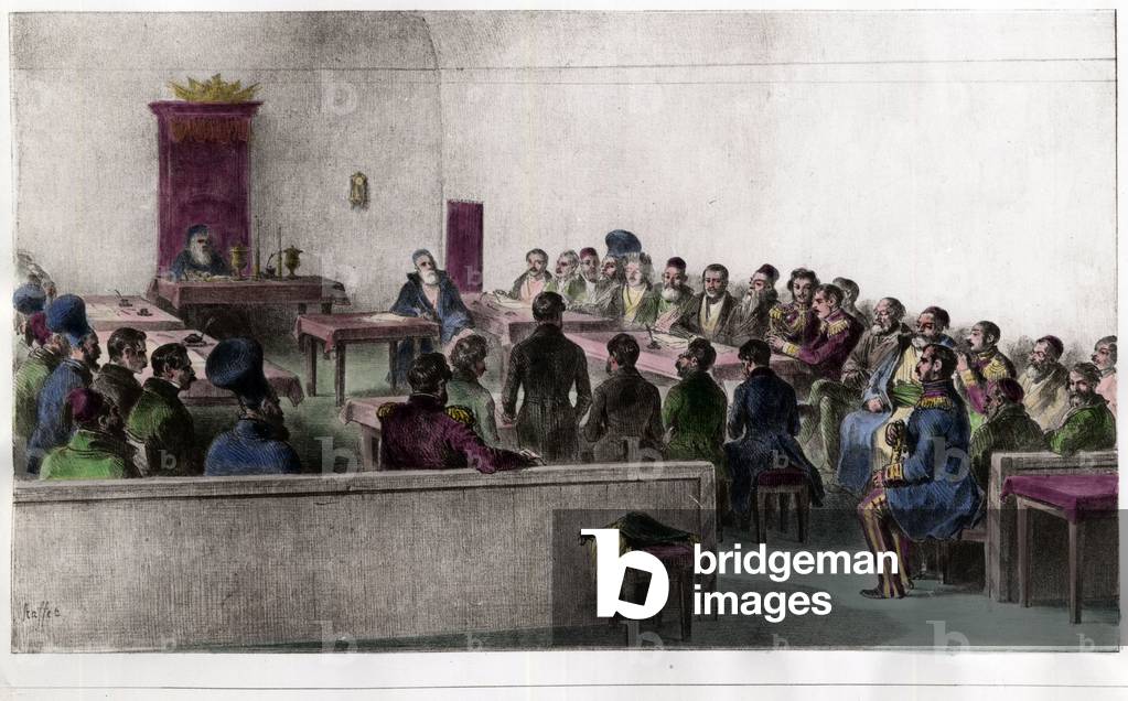 General Assembly of Boyars, members of the Russian aristocracy, 19th century (engraving)