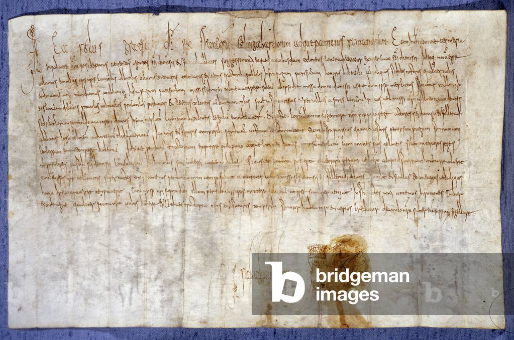 Donation of King Charlemagne from the domains of Luzarches and Mussy to the abbey of Saint Denis (print)