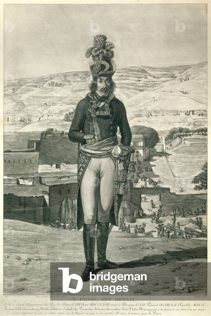 Portrait in foot of General Louis Charles Antoine Desaix during the campaign of Egypt in 1798, c.1800-15 (print)