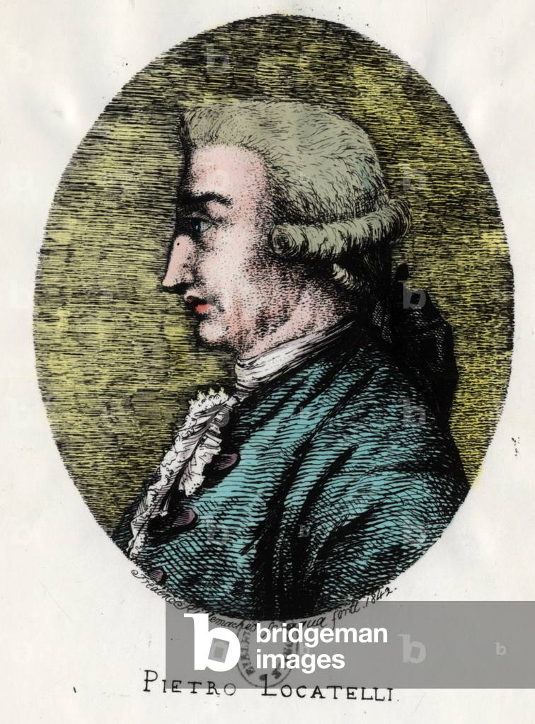 Porträt von Pietro Locatelli (1695-1764), italienischer Komponist, 18. Jahrhundert (Kupferstich)