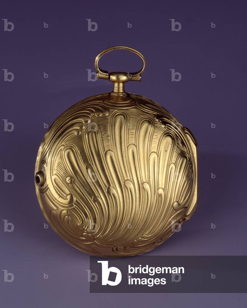 Watch d'or en shell rocaille (gold, brassels and enamel), c.1755-1756 (gold, brassels and enamel)