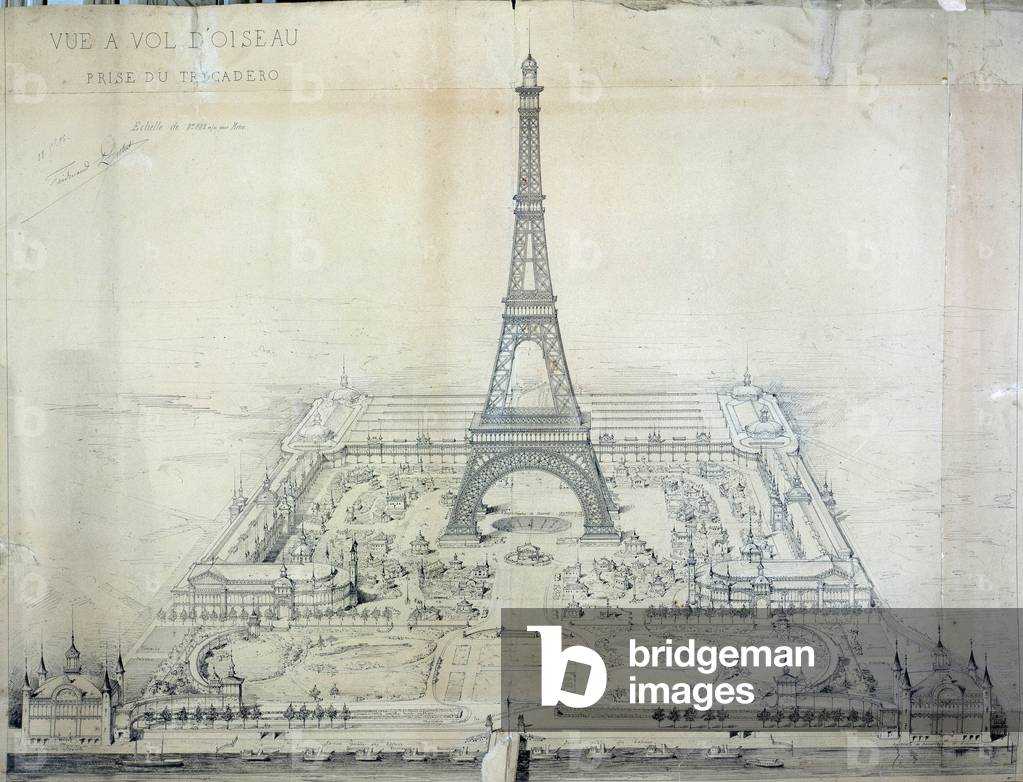 The fields of Mars. Bonus project in 1886 for the 1889 World Exhibition, 1886, 19th century (engraving)