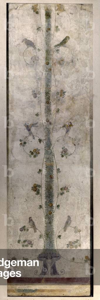 Greek Art: 'Birds on a branch' Painting from the 1st century AD (painting)