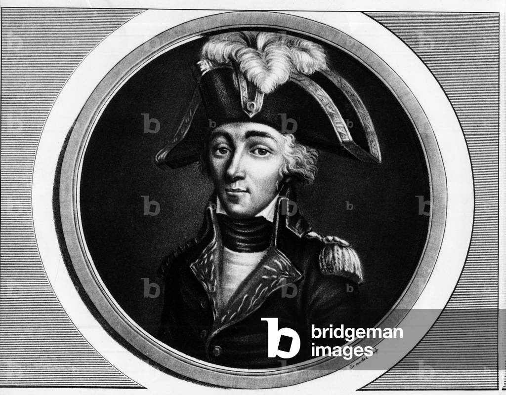 Portrait of Francois Hanriot (1761-1794), 19th century (engraving)