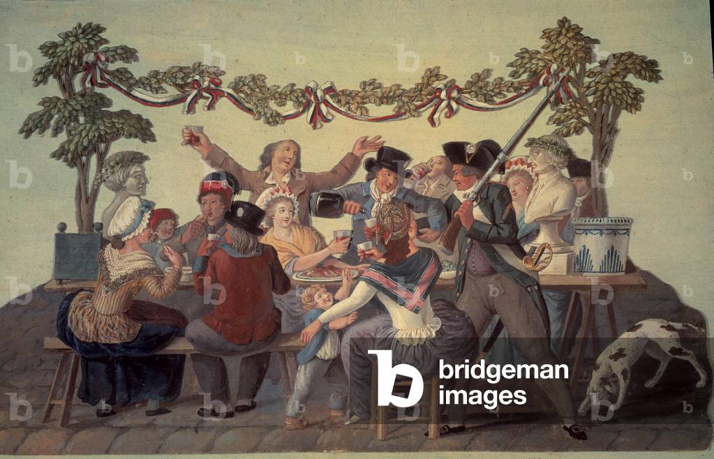 French Revolution of 1789: 'The Republican Meal', 1794 (gouache)