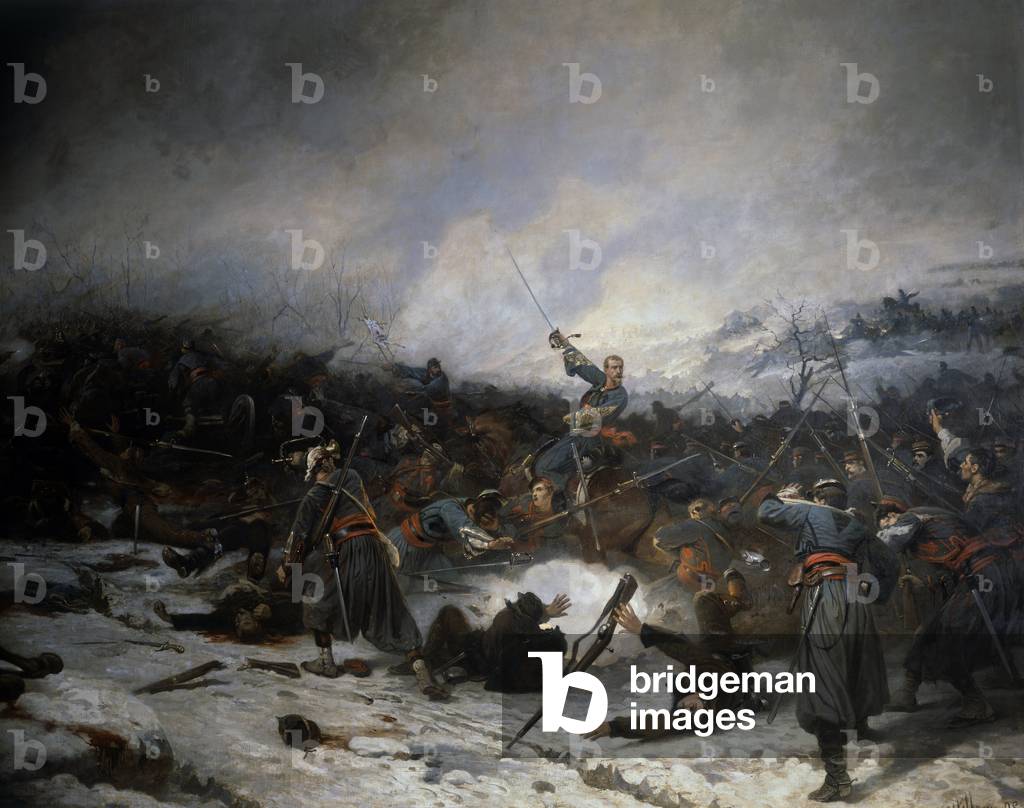 Franco, Guerra prussiana del 1870: 'La battaglia di Laigny il 2 dicembre 1870', XIX secolo (olio su tela)