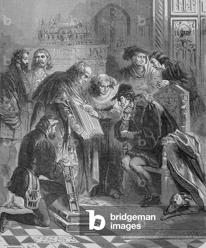 Printed Bible presented to Louis XI in 1470 Special collection (engraving)