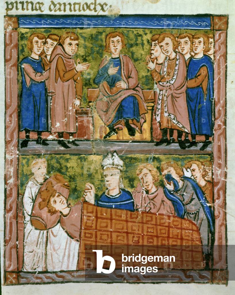 Council of Cross Chiefs and Death of Baudoin, Count of Hainaut (mid 1098), 1280 (miniature)