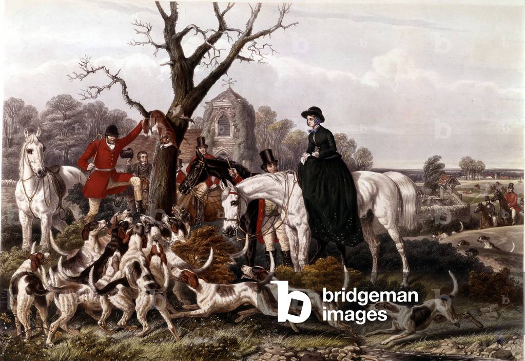 The Fox Hunt, 19th century (engraving)