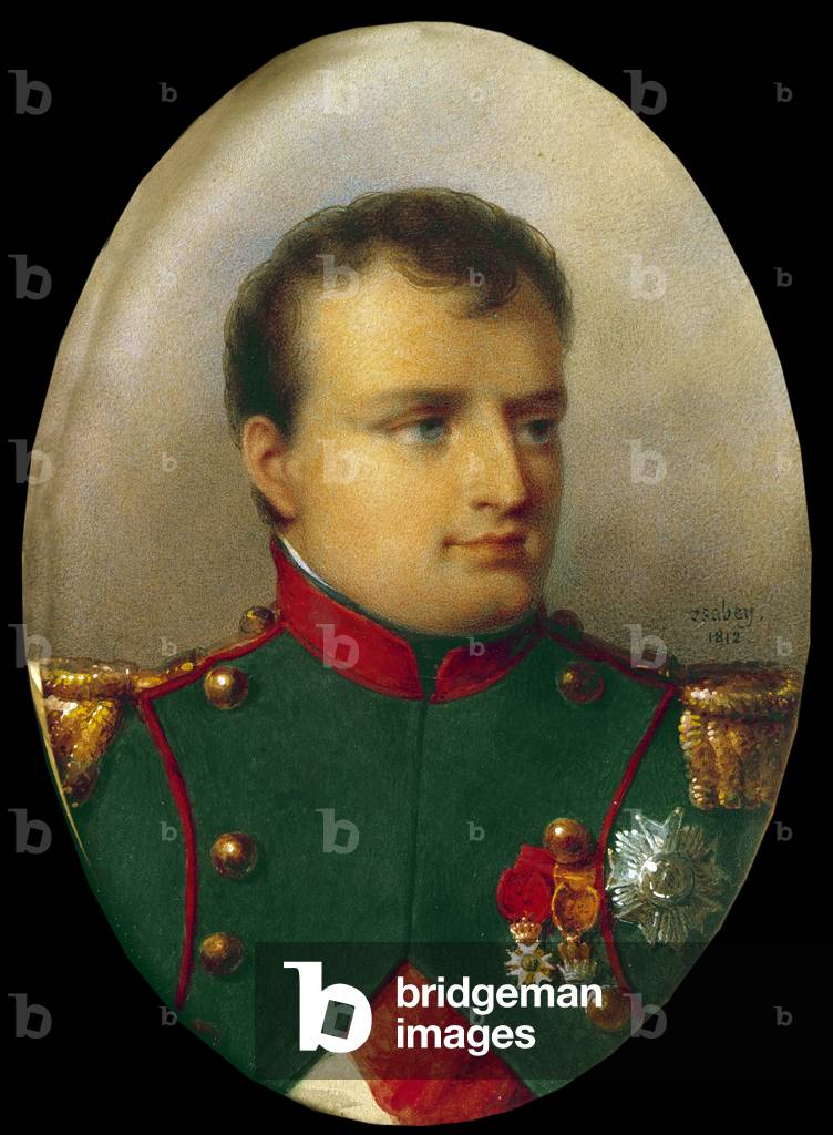 Medallion portrait of Napoleon I in the uniform of the chasseurs, 1812 (oil on canvas)