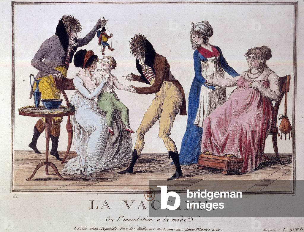 Vaccine or inoculation is fashionable, 19th century (engraving)